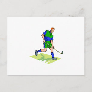 Feldhockey-Mann blau Postkarte