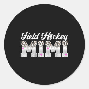 Feldhockey Mimi Leopard Mimi von einem Feldhockey  Runder Aufkleber