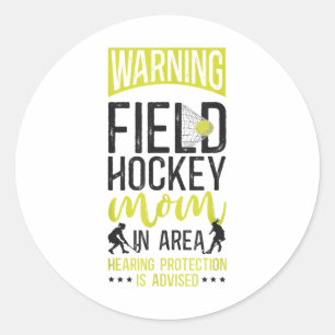 Feldhockey-Mutter Warnung Feldhockey-Mutter im Ber Runder Aufkleber
