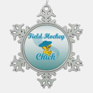 Feldhockey Nr. 3 Schneeflocken Zinn-Ornament