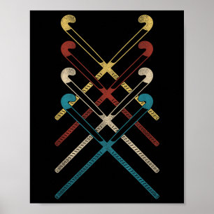 Feldhockey Retro-Hockeyschläger _1 Poster
