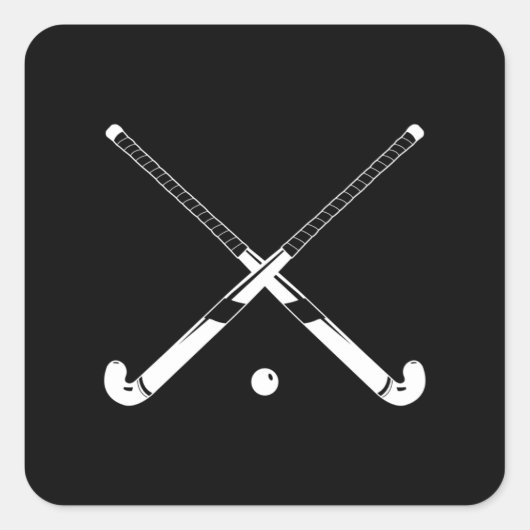 Feldhockey-Silhouette Sticker Black (Vorderseite)