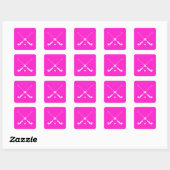Feldhockey-Silhouette Sticker Pink (Blatt)