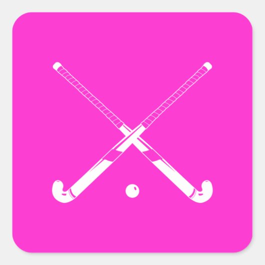 Feldhockey-Silhouette Sticker Pink (Vorderseite)