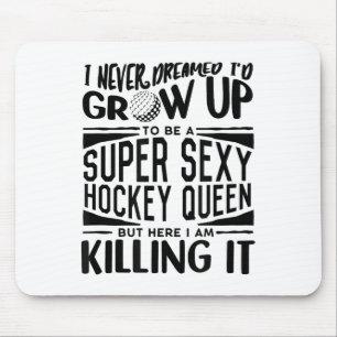Feldhockey-Spielerhemd Frauen Mädchen Feldhockey Mousepad