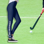 Feldhockey-Team Name Monogram School Color Leggings<br><div class="desc">Ihr Hockeyteam wird diese coolen Leggings mit Ihrem Teamnamen auf beiden Lieben spielen. Sie können auch ein Monogramm ganz unten hinzufügen - direkt über dem Knöchel (oder löschen). Ändern Sie die Hintergrundfarbe, um Ihre Schulfarben, klicken Sie einfach auf "Anpassen" und dann den kleinen Augentropfen. Ob Sie diese in der Praxis...</div>