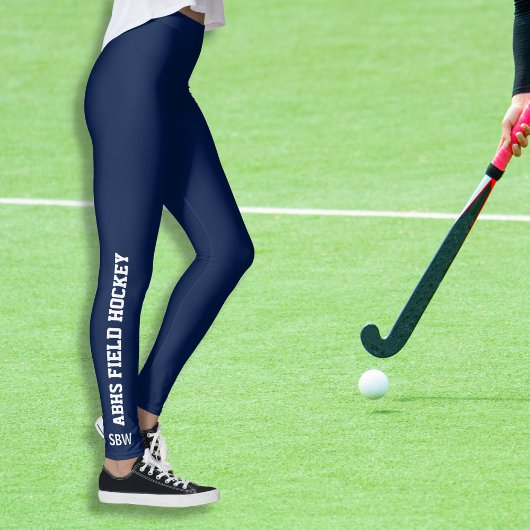Feldhockey-Team Name Monogram School Color Leggings