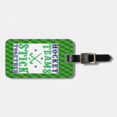 Feldhockey-Teams kleben zusammen Bag Gepäckanhänger (Vorderseite horizontal)