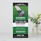 Feldhockey-Ticket Geburtstag Einladung (Stehend Vorderseite)