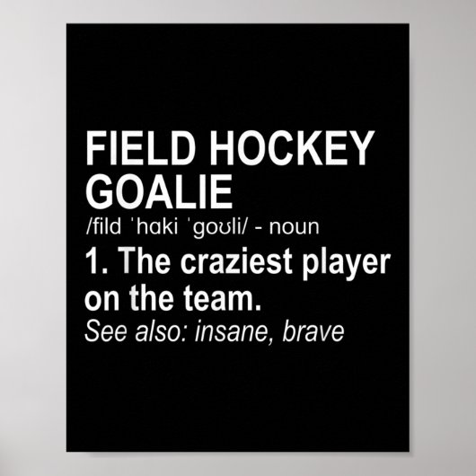 Feldhockey-Torhüter-Definition Poster (Vorne)