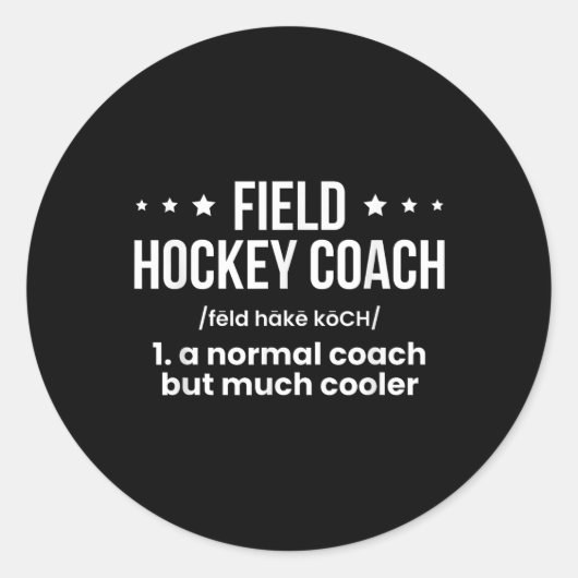 Feldhockey-Trainer-Definition Runder Aufkleber (Vorderseite)