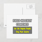 Feldhockey-Trainer .. Klüger Postkarte (Vorne/Hinten)