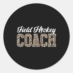 Feldhockey-Trainer Leopard Feldhockey-Trainer Runder Aufkleber