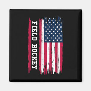 Feldhockey USA Amerikanische Flagge Hockeyspieler Magnet