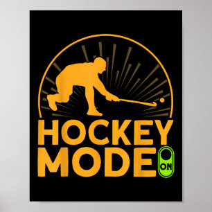 Feldhockey Vintage-Hockey-Modus aktiviert Poster