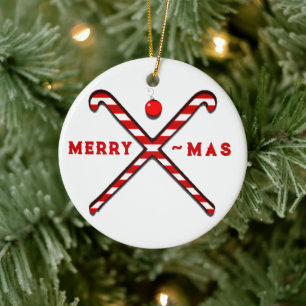 Feldhockey-Weihnachtsandenken Keramik Ornament