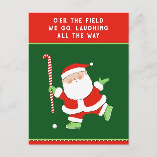 Feldhockey-Weihnachtsgeschenk Feiertagspostkarte (Vorderseite)