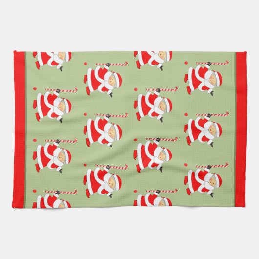 Feldhockey-Weihnachtsgeschenk Geschirrtuch (Horizontal)