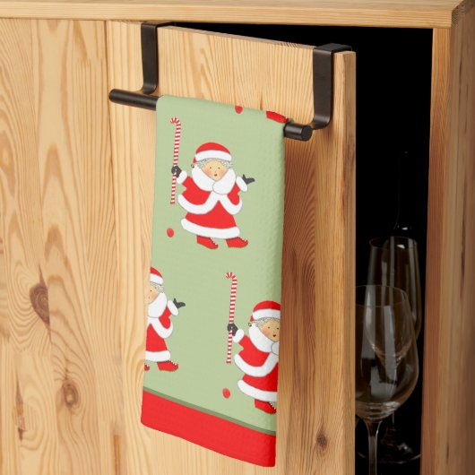 Feldhockey-Weihnachtsgeschenk Geschirrtuch (Drittel gefaltet)