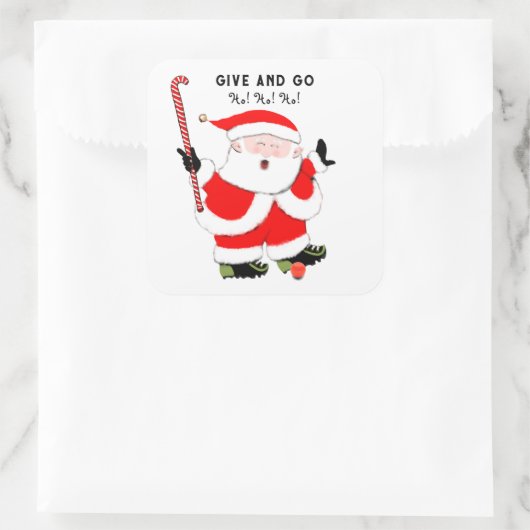 Feldhockey-Weihnachtsgeschenk Quadratischer Aufkleber (Tasche)