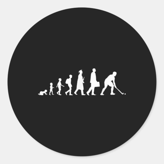 Feldhockeyspieler Evolution Freizeitsport Runder Aufkleber (Vorderseite)