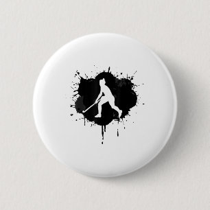 Feldhockeyspieler Skizze - Feldhockey-Unterricht Button