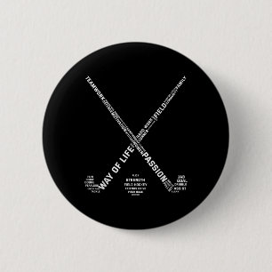Feldhockeyspieler Wörter Hockeyschläger Hockey-Man Button