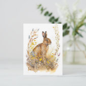 Feldhütte unter farbenfrohen Blume und Gräsern Postkarte (Stehend Vorderseite)