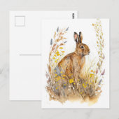 Feldhütte unter farbenfrohen Blume und Gräsern Postkarte (Vorne/Hinten)