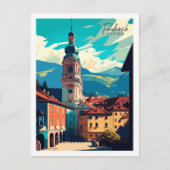 Feldkirch Austria Vintage Illustration Postkarte (Vorderseite)