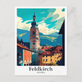 Feldkirch Austria Vintage Travel Illustration Postkarte (Vorderseite)