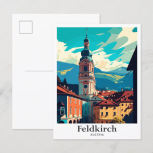 Feldkirch Österreich Vintage-Reiseillustration Postkarte