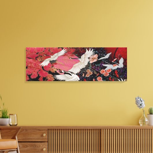 Feldkrane Leinwanddruck (Insitu (Wohnzimmer))