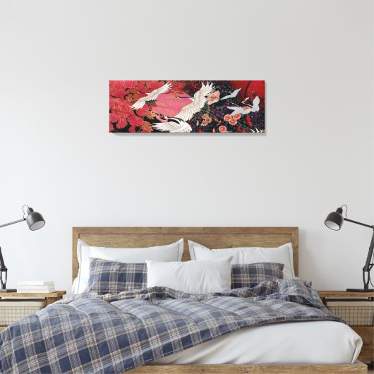 Feldkrane Leinwanddruck (Insitu (Schlafzimmer))