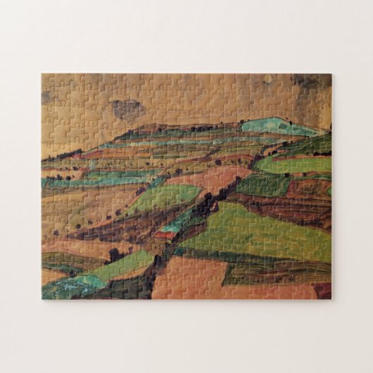 Feldlandschaft von Egon Schiele Puzzle (Horizontal)