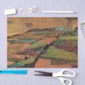 Feldlandschaft von Egon Schiele Seidenpapier (Handwerk)