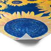 Feldmalerei auf Sonnenblumen von Alfred Fox Poster (Ecke)