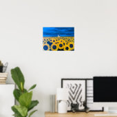 Feldmalerei auf Sonnenblumen von Alfred Fox Poster (Heimbüro)