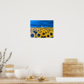 Feldmalerei auf Sonnenblumen von Alfred Fox Poster (Küche)