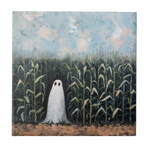 Feldmalerei mit Whimsical Ghost-Mais Fliese