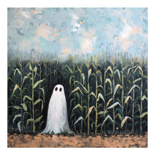 Feldmalerei mit Whimsical Ghost-Mais Fotodruck