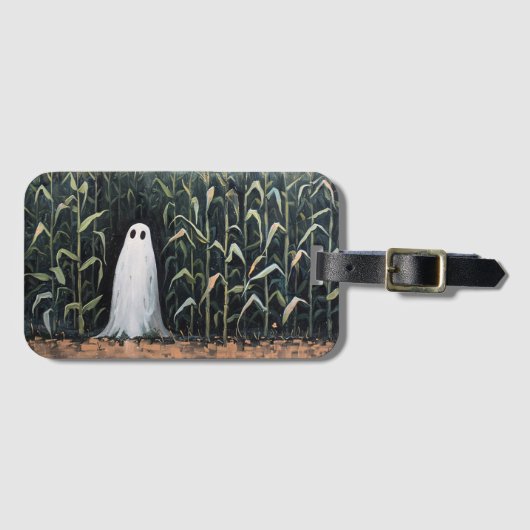 Feldmalerei mit Whimsical Ghost-Mais Gepäckanhänger (Vorderseite (Horizontal))
