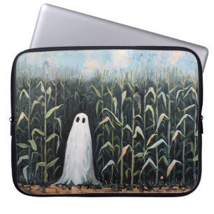 Feldmalerei mit Whimsical Ghost-Mais Laptopschutzhülle