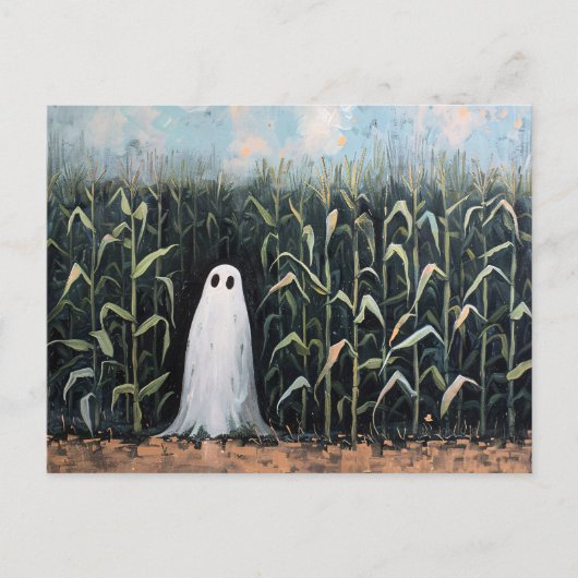 Feldmalerei mit Whimsical Ghost-Mais Postkarte (Vorderseite)
