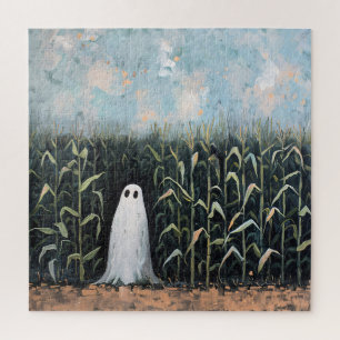 Feldmalerei mit Whimsical Ghost-Mais Puzzle