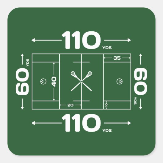 Feldmaße Quadratischer Aufkleber (Vorderseite)