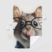 Feldmaus mit Brillen Golfhandtuch (Insitu)