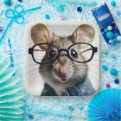 Feldmaus mit Brillen Pappteller (Party)