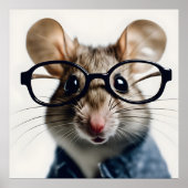 Feldmaus mit Brillen Poster (Vorne)