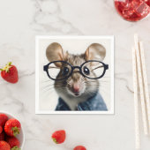 Feldmaus mit Brillen Serviette (Beispiel)